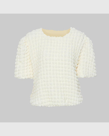Texture Bubble Feeling Loose Design Doll Shirt T Shirt Top